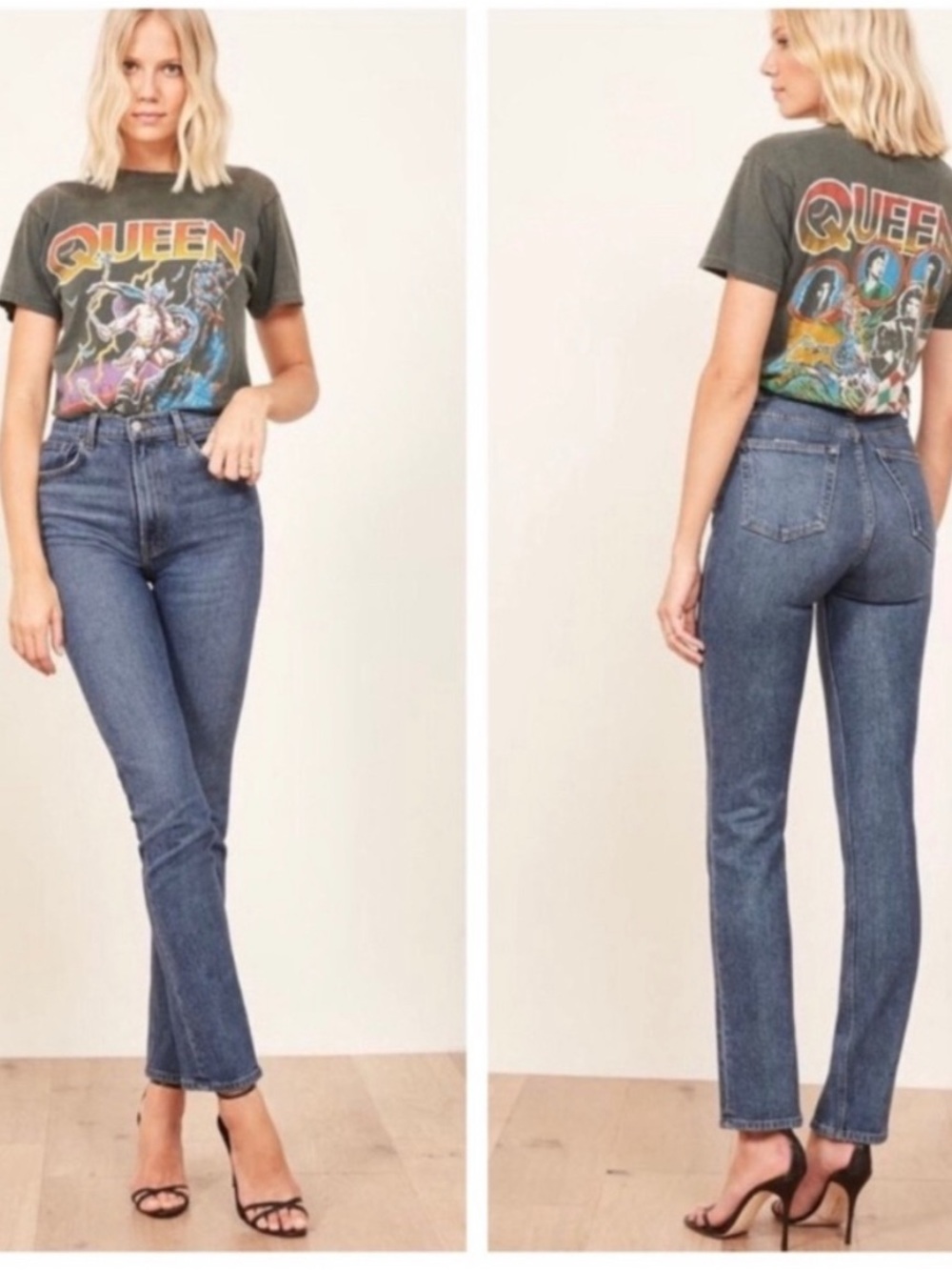 Reformation Liza Straight High Rise Jeans Kasai Wash Size 31 TENCEL Blend